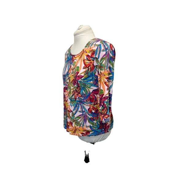 Investments Petites PL Floral Print Multicolor Viscose Womens Top - Picture 2 of 7